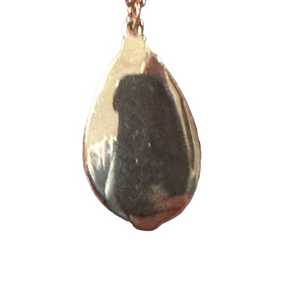 Anne Klein 2 Pendant Necklace Diamond Shape Rhinestone Tear Drop Citrine 17” NWT - Picture 6 of 10